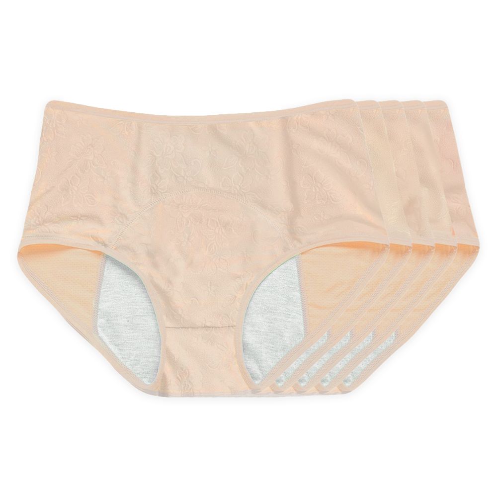 Rosa Floral Leakproof Underwear (Beige 5-Pack)