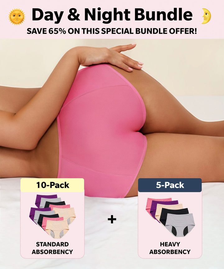 Comfy & Discreet Leakproof Underwear (Day & Night Bundle)
